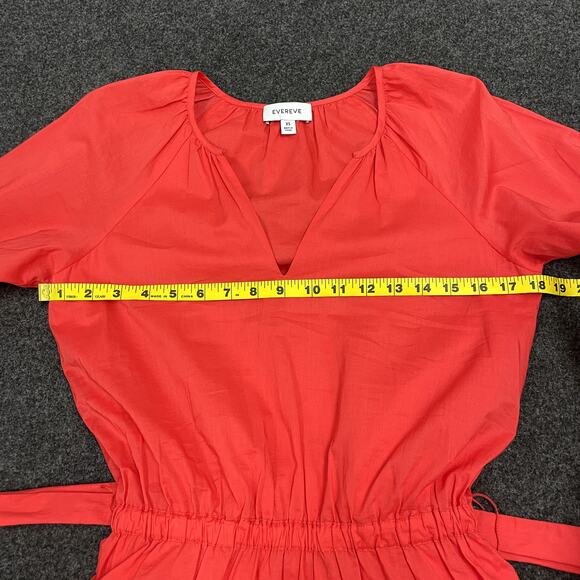 Evereve Juliana Coral Dress XS Cayenne Embroidered Lace Ruffle - Picture 15 of 16